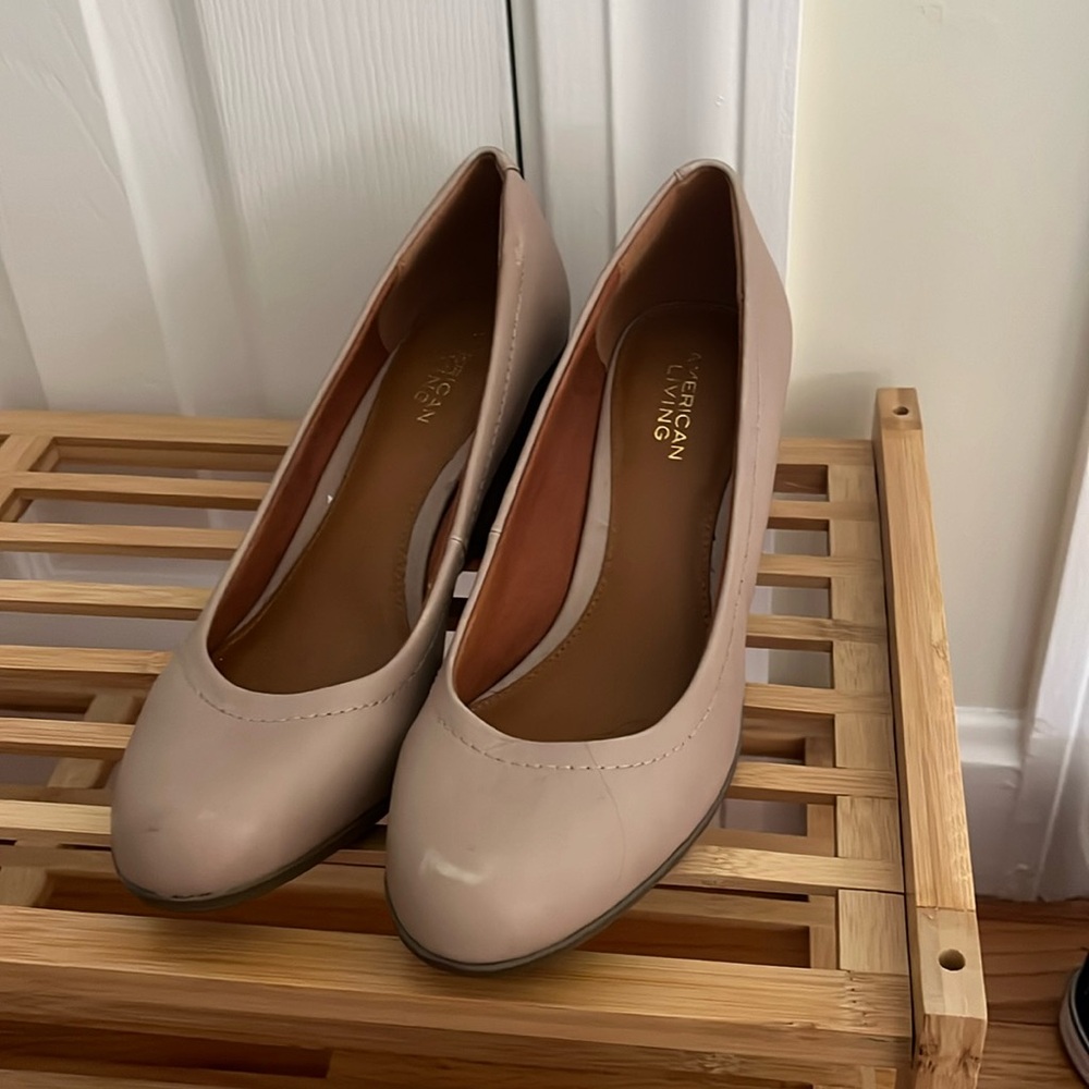 Nude wedge heels. Never worn.
